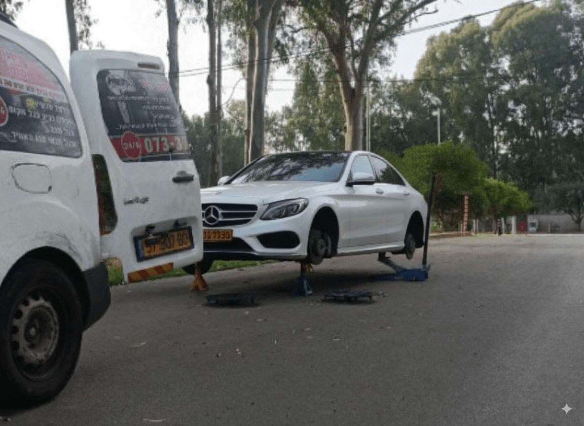 תיקון פנצ'ר 24 שעות לרכב במרצדס